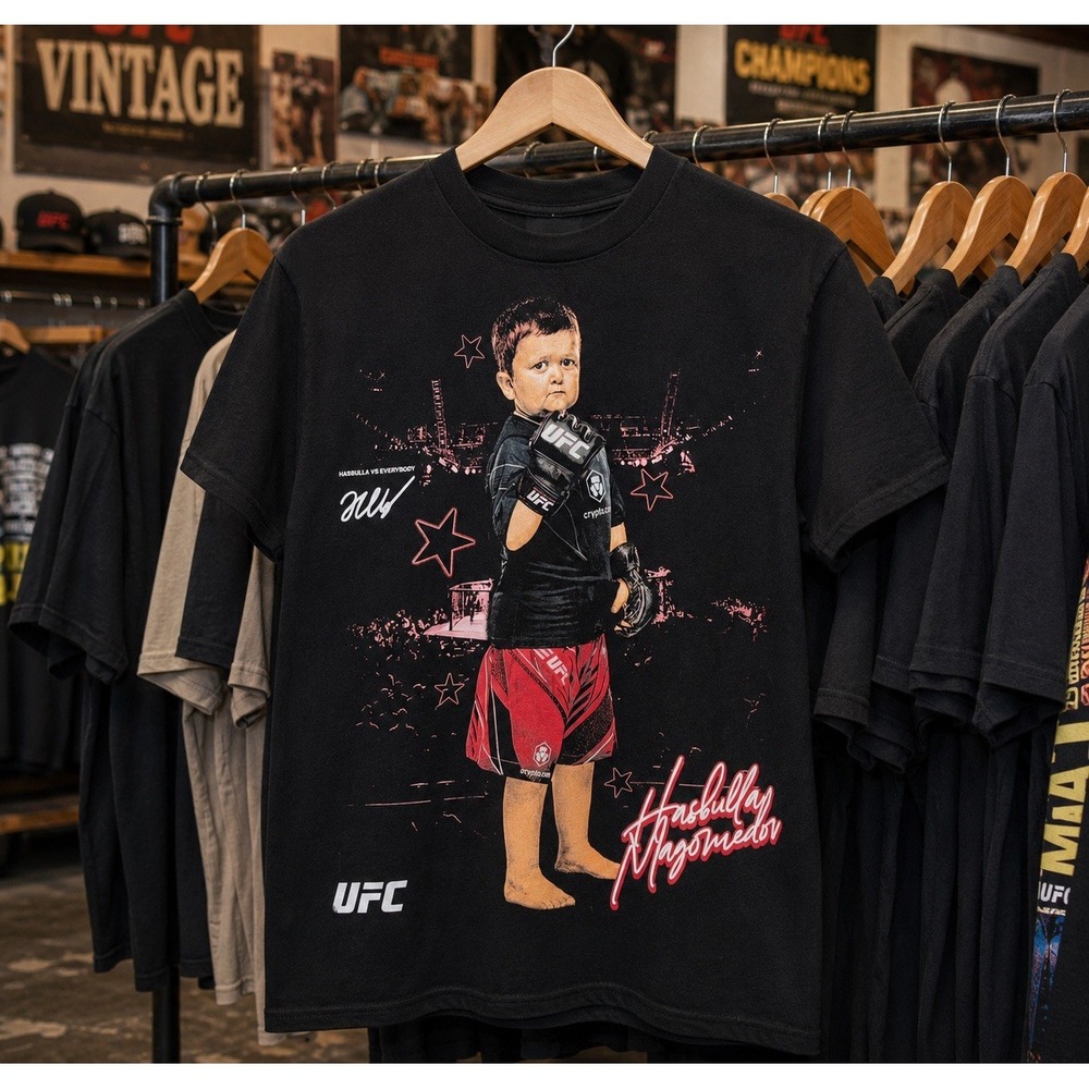 Official UFC Hasbulla Magomedov T Shirt Mens XL Black Graphic MMA Fighting Tee